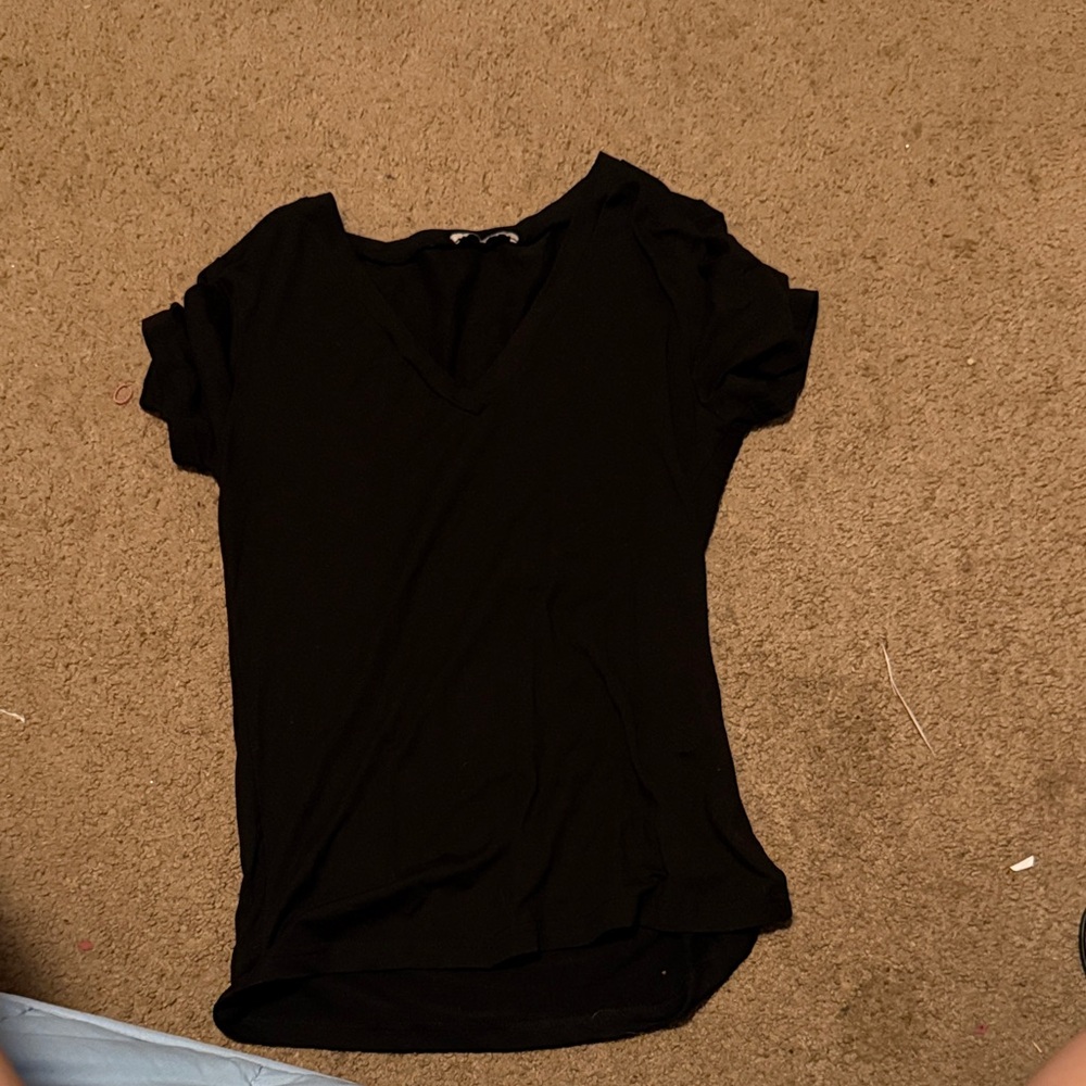 Elegant Black V-Neck Women's Tee